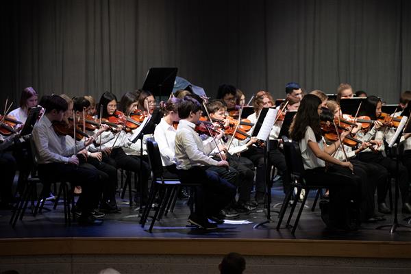Students performing at the 2023-2024 All County Orchestra Concert